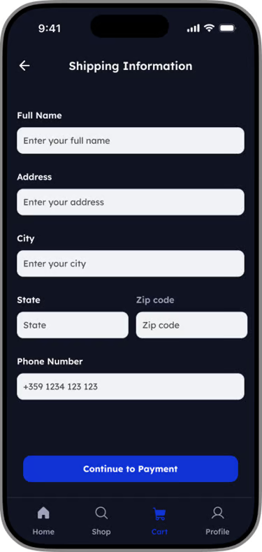 Checkout step 2