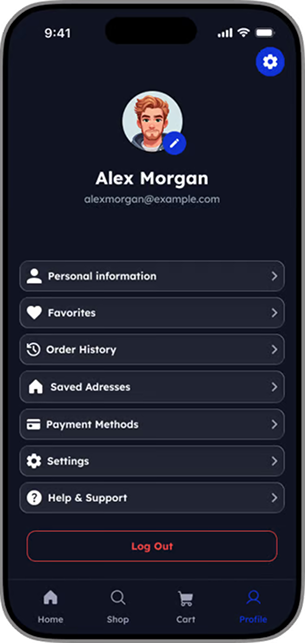 Profile screen mockup